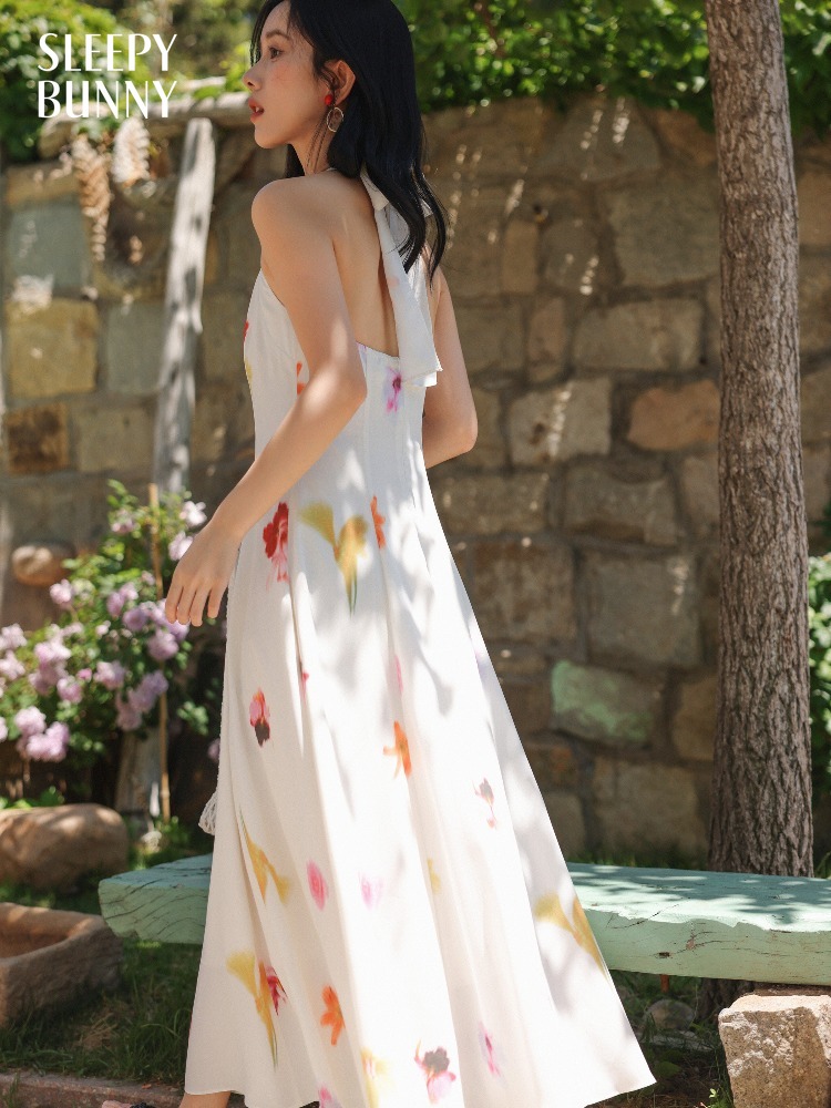Women Vacation Style Halter Ne - đánh giá và giá Midi Skirt Floral