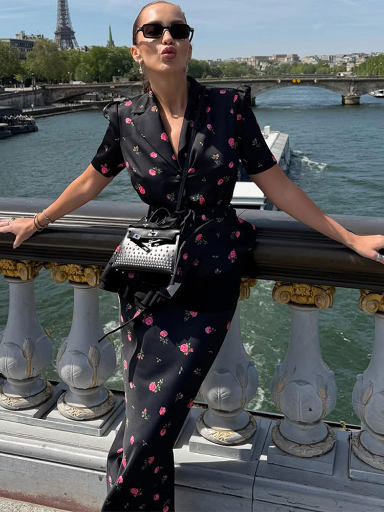 Floral Blazer Coat Skirt Sets  - đánh giá và giá Midi Skirt Floral