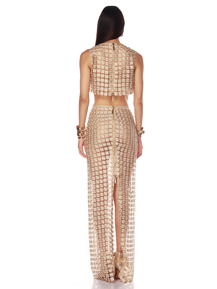 VC Stylish Beige Sleeveless Cr - đánh giá và giá Crop Top Crochet