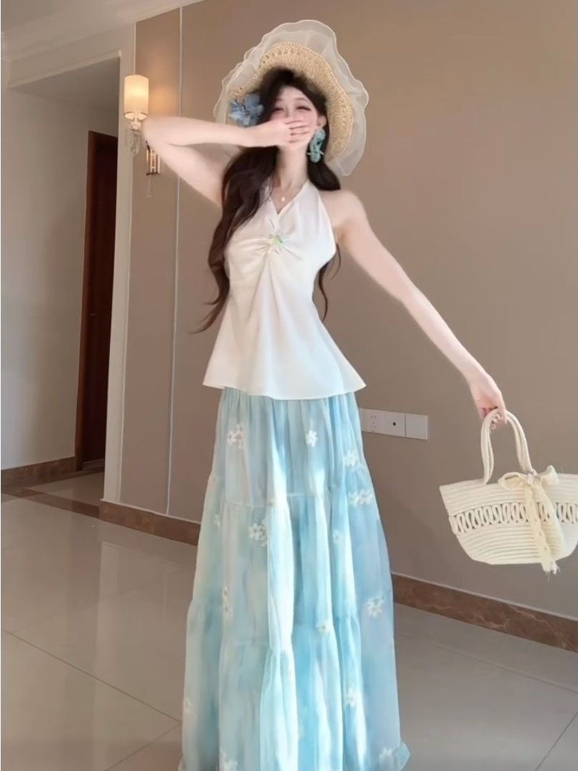 French Riviera Vacation Style  - đánh giá và giá Midi Skirt Floral