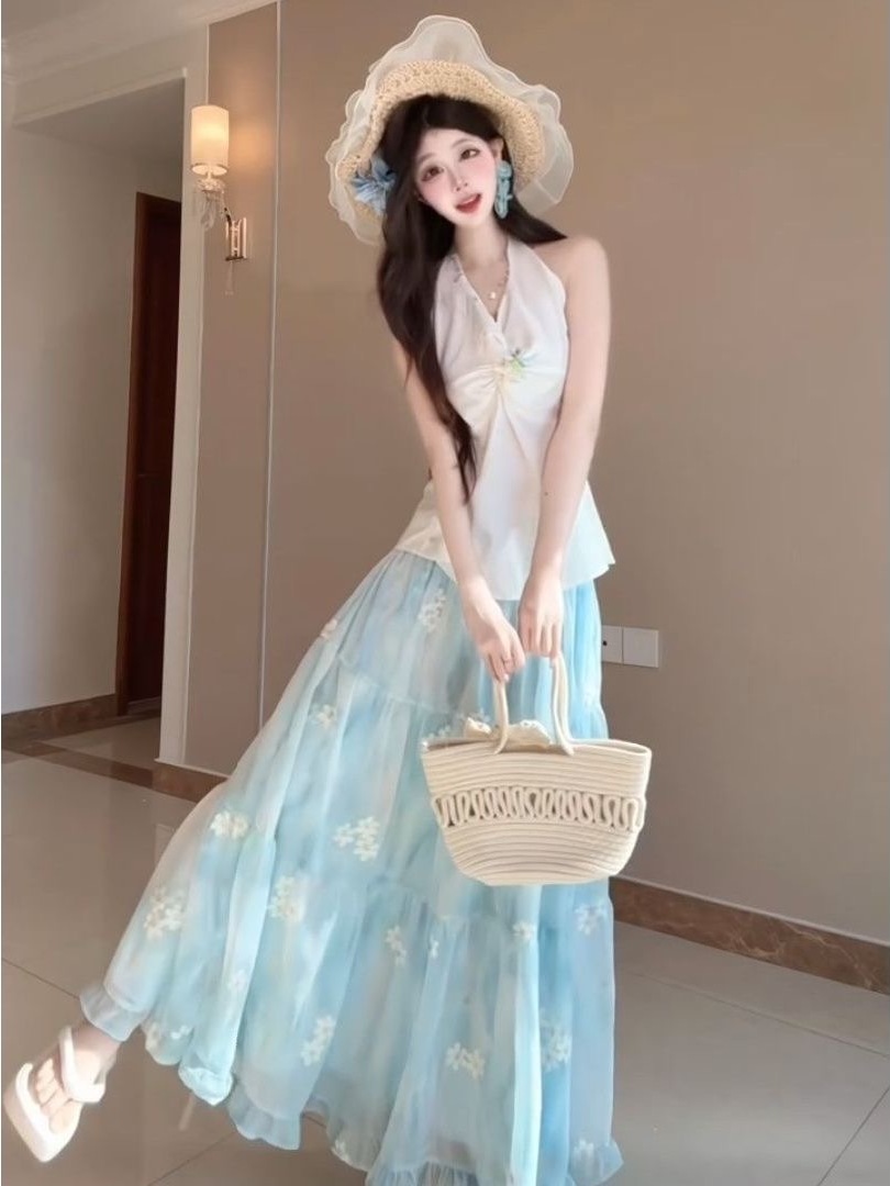 French Riviera Vacation Style  - đánh giá và giá Midi Skirt Floral