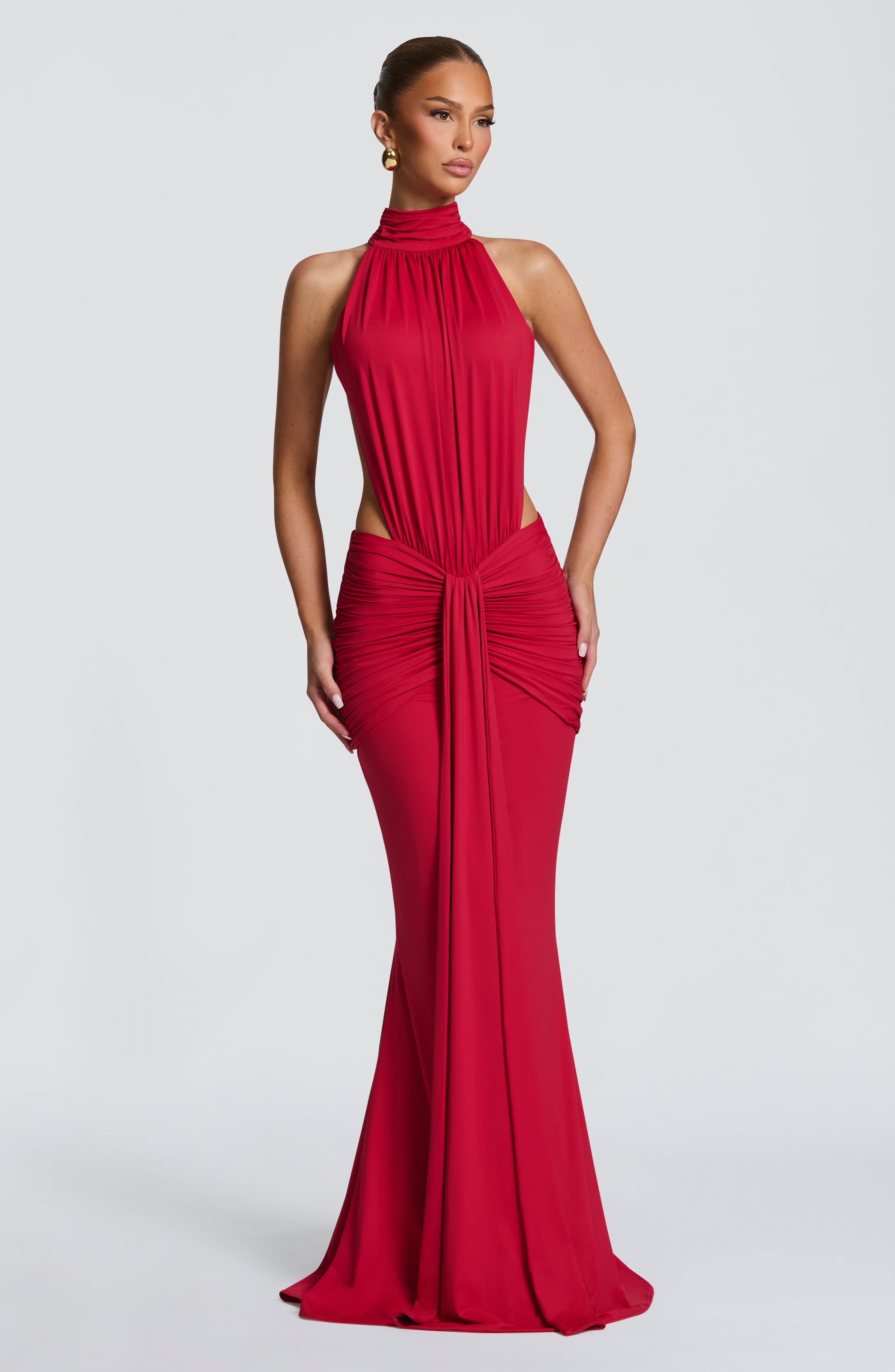 Halter High Neck Cutout Waist  - đánh giá và giá Maxi Dress Halter