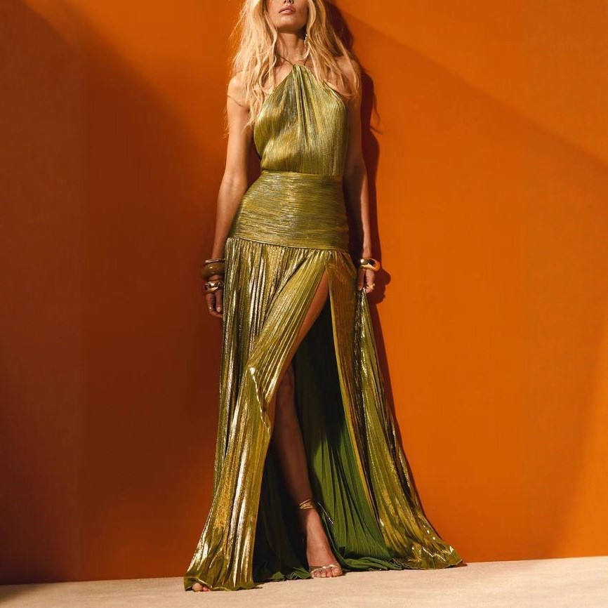 Elegant Party Dress Sleeveless - đánh giá và giá Maxi Dress Halter