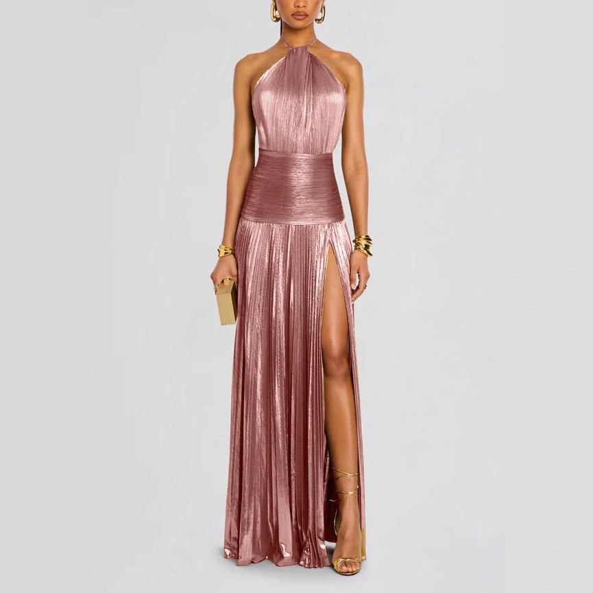 Elegant Party Dress Sleeveless - đánh giá và giá Maxi Dress Halter