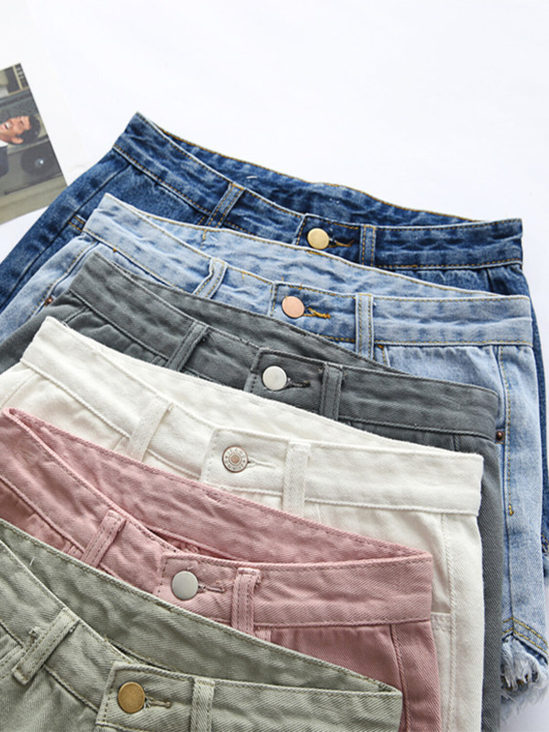 Women's High Waist Denim Short - đánh giá và giá Shorts Denim Frayed