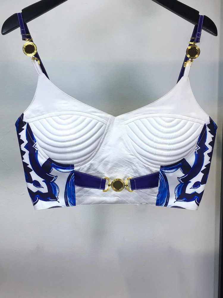 Summer Bohemain Blue And White - đánh giá và giá Romper Floral Print