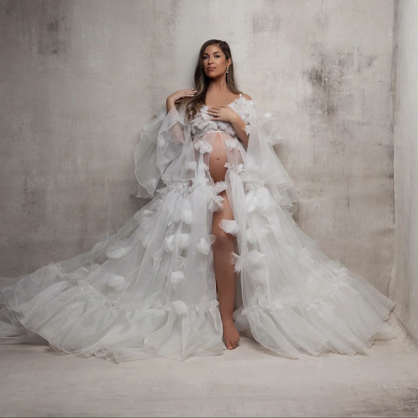 White Floral Tulle Bridal Wrap - đánh giá và giá Kimono Sheer Floral
